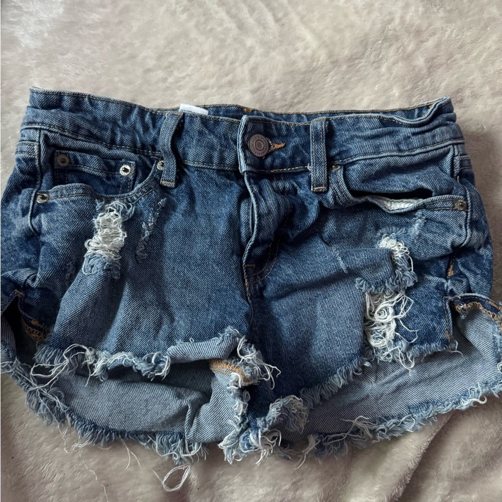 Aeropostale Blue Distressed Jean Shorts